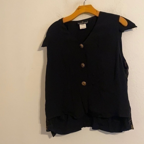 CAROLE LITTLE BLACK SLEEVELESS TOP SIZE 16